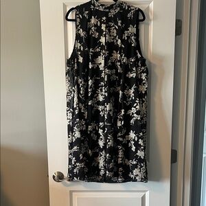 Lane Bryant Black and White Floral Midi Dress